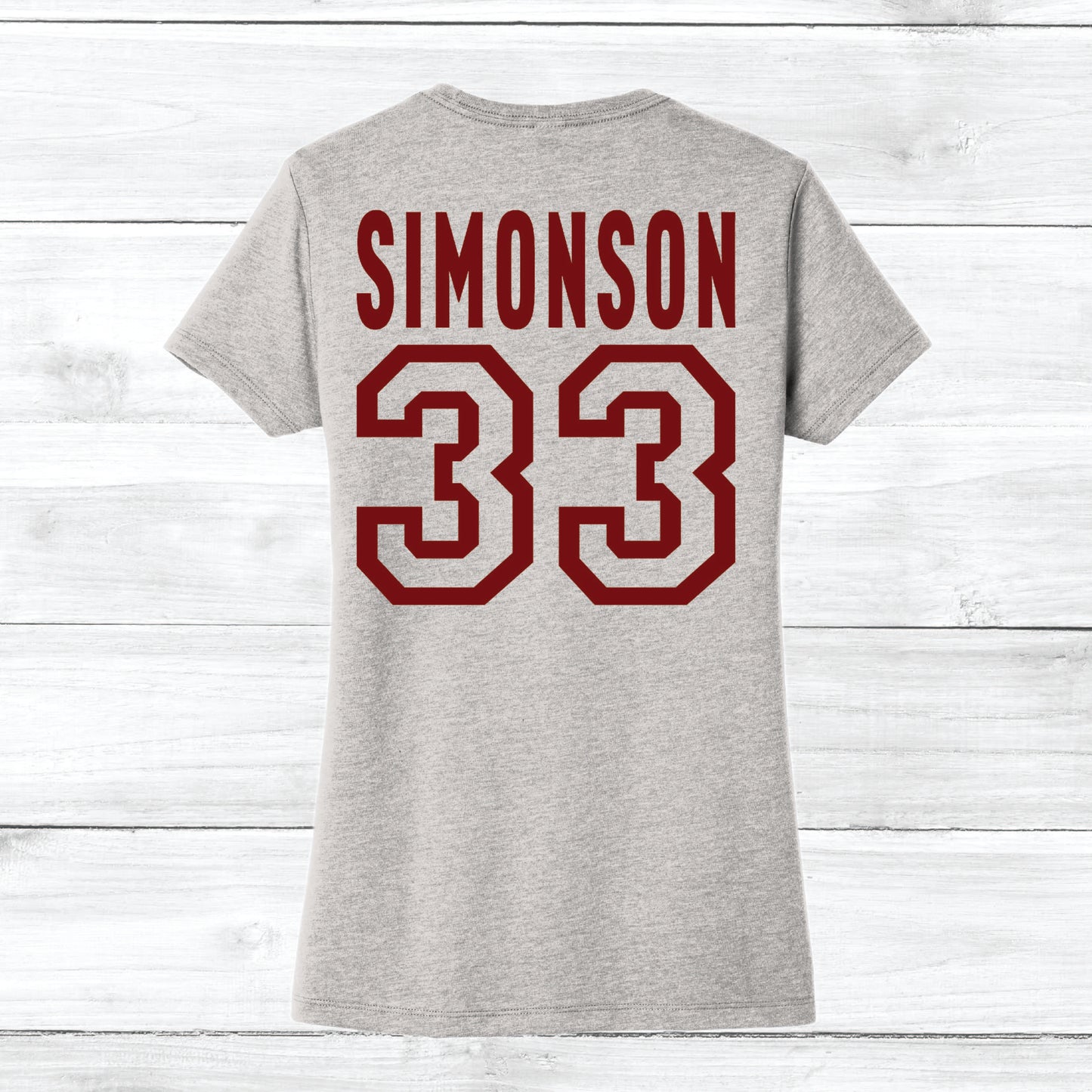 Jr. Bruins Heart Tee Custom Back Name & Number (Women)