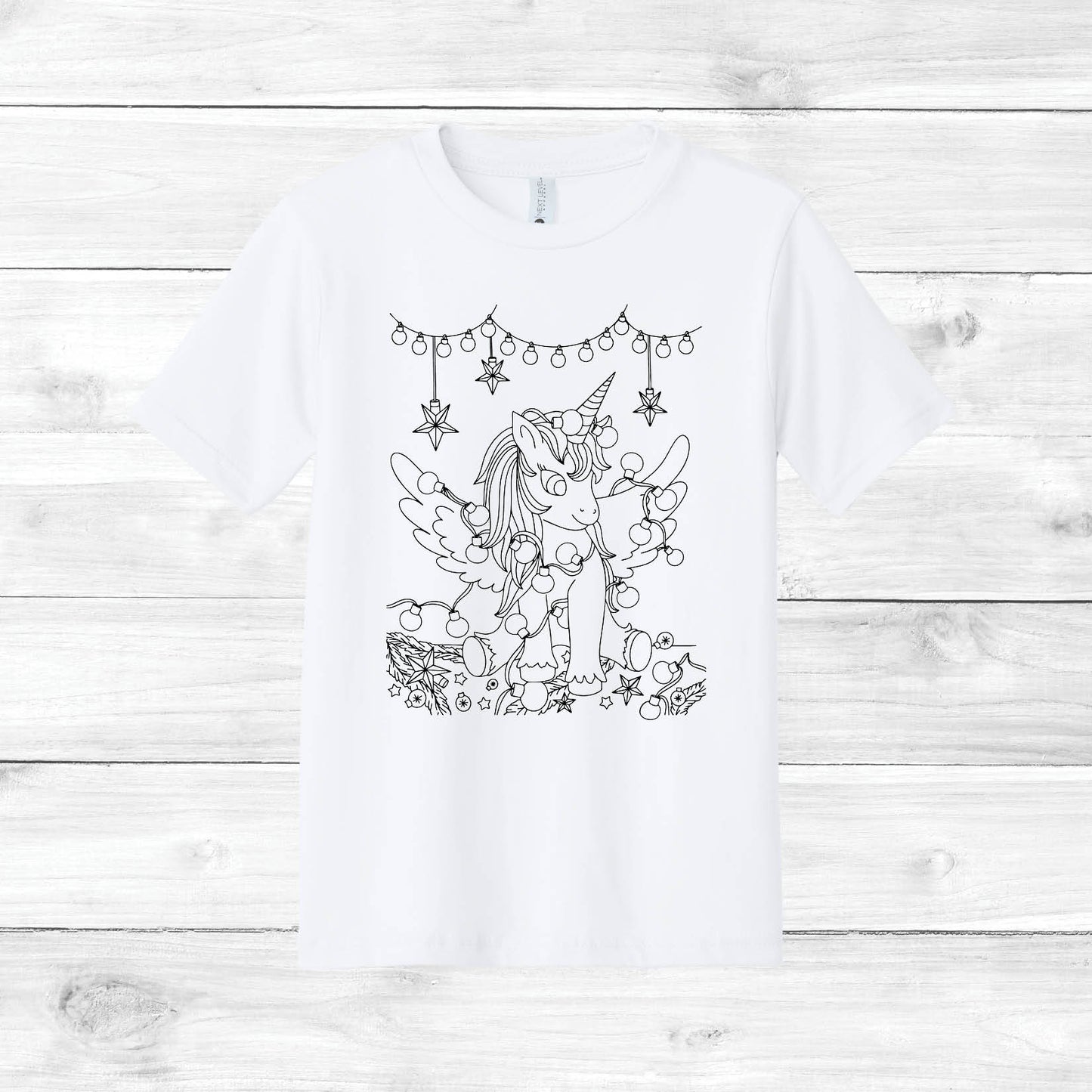 Christmas Unicorn Color Your Own