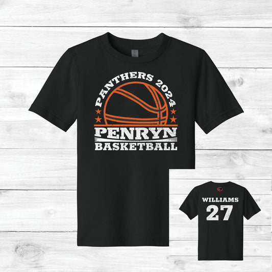 Boys Basketball Tee Custom Name & Number (Youth)