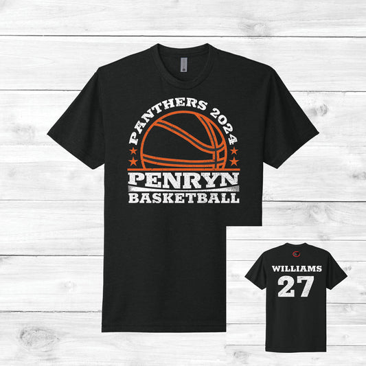 Boys Basketball Tee Custom Name & Number (Adult)