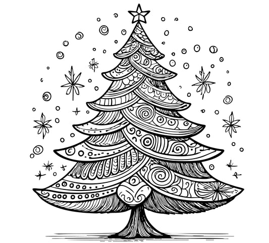 Christmas Tree Pattern Color Your Own