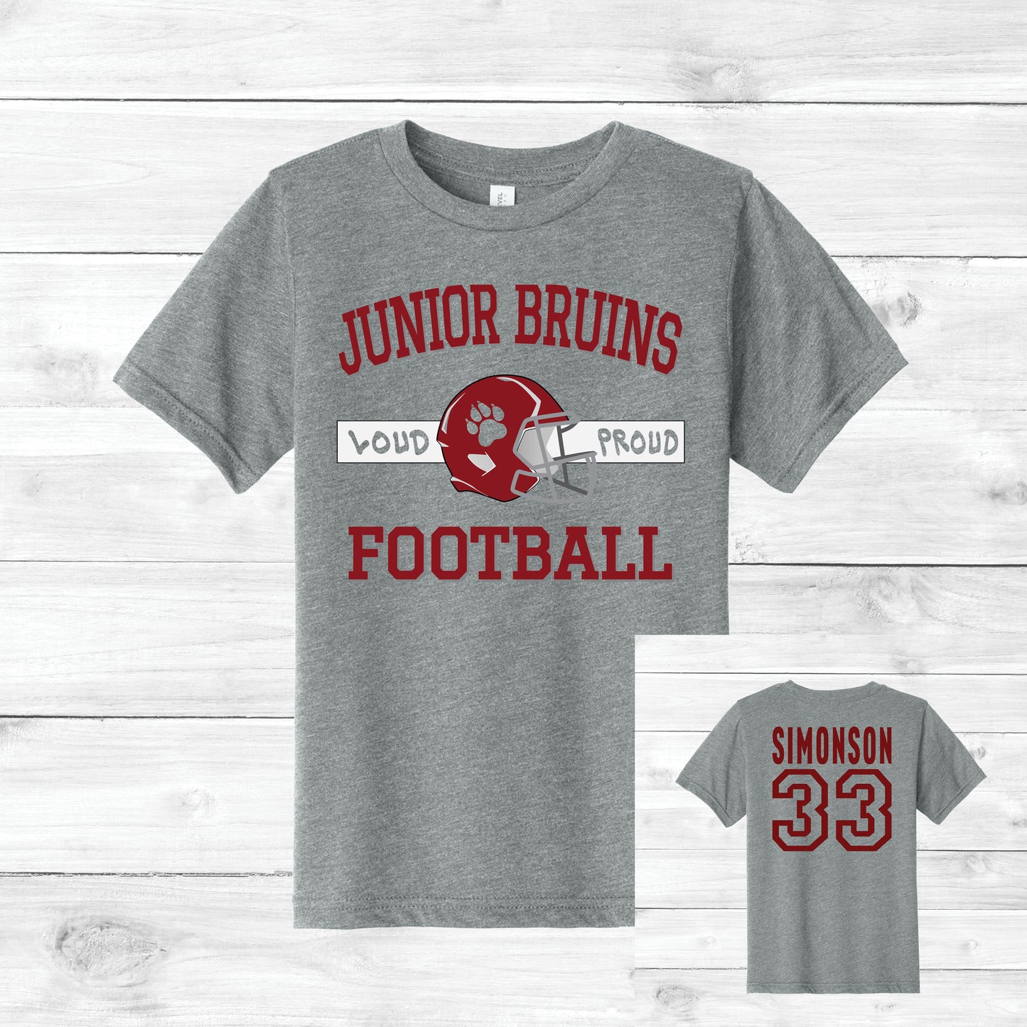 Jr. Bruins Tee Custom Name & Number (Youth)