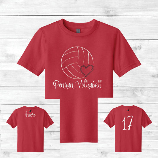 Girls Volleyball Tee Custom Name OR Number