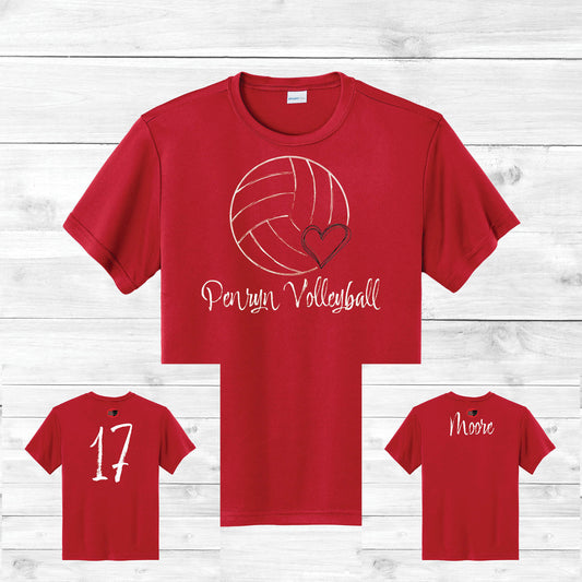 Girls Volleyball Sport Tek Custom Name OR Number