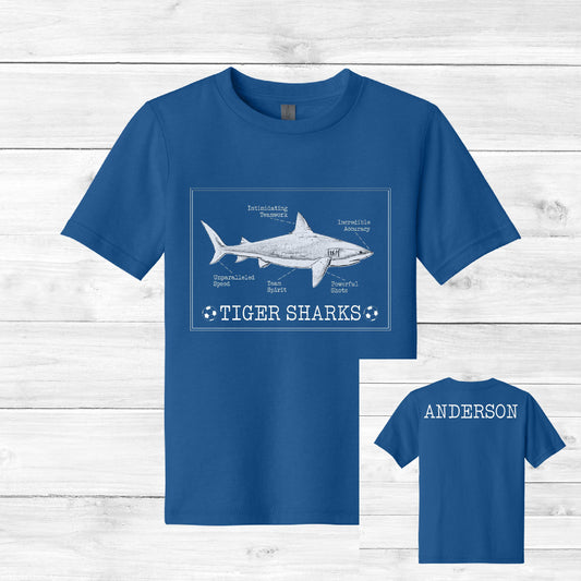 Tiger Sharks Tee Custom Name (Youth)