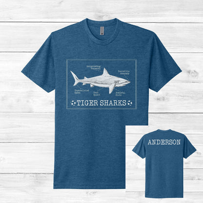 Tiger Sharks Tee Custom Name (Unisex Adult)